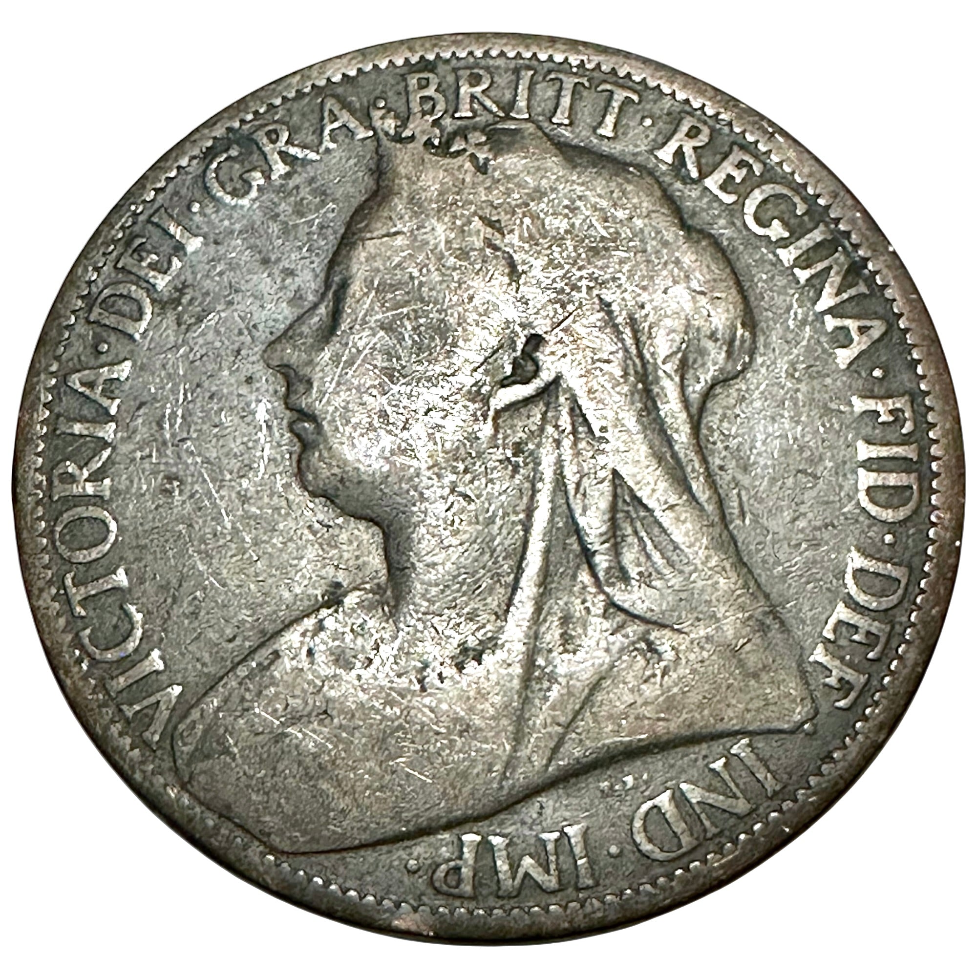 1901 Victorian Veiled Head Penny