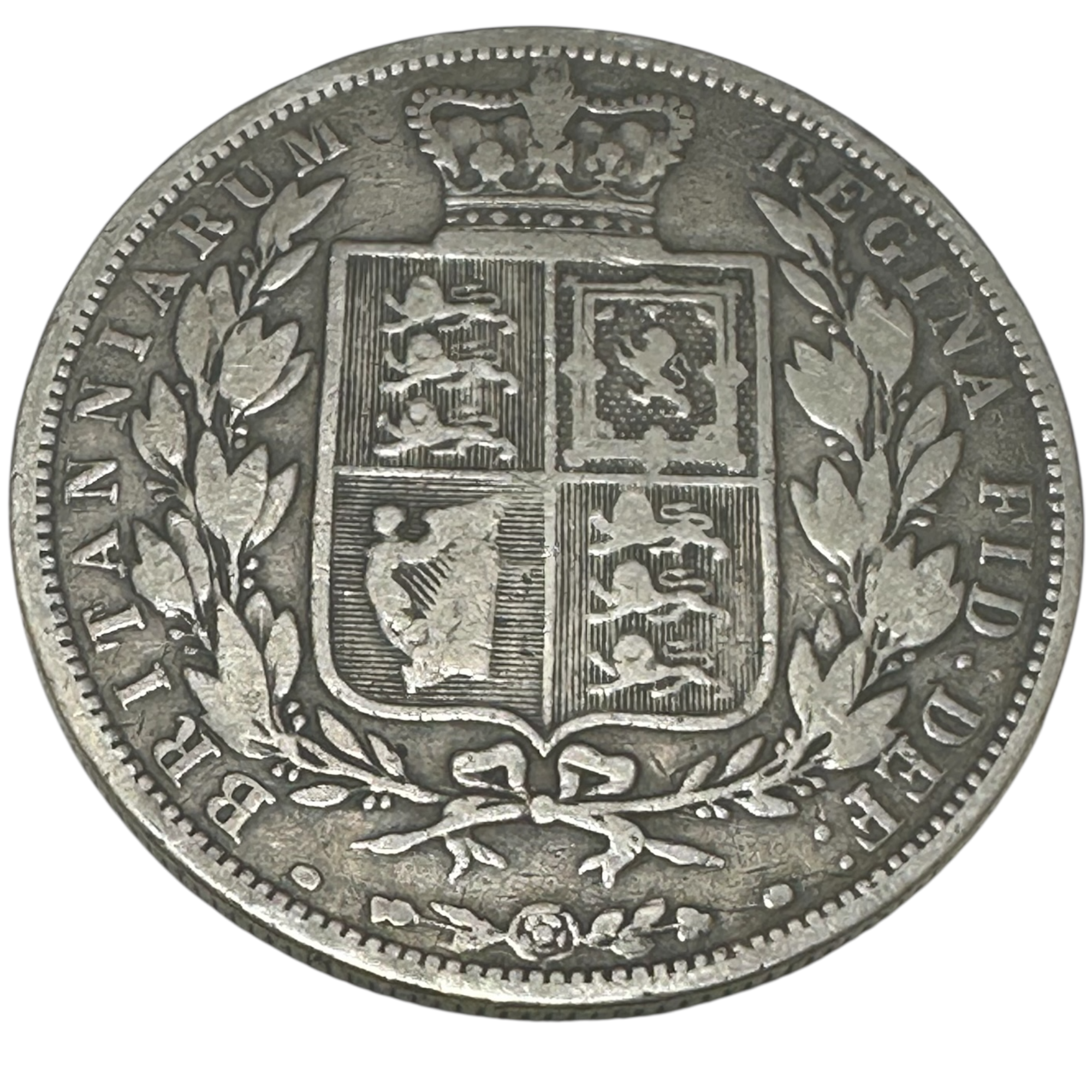 1881 Queen Victoria Silver Half Crown Coin (2s 6d) Young Head Shield within Wreath Reverse London Mint