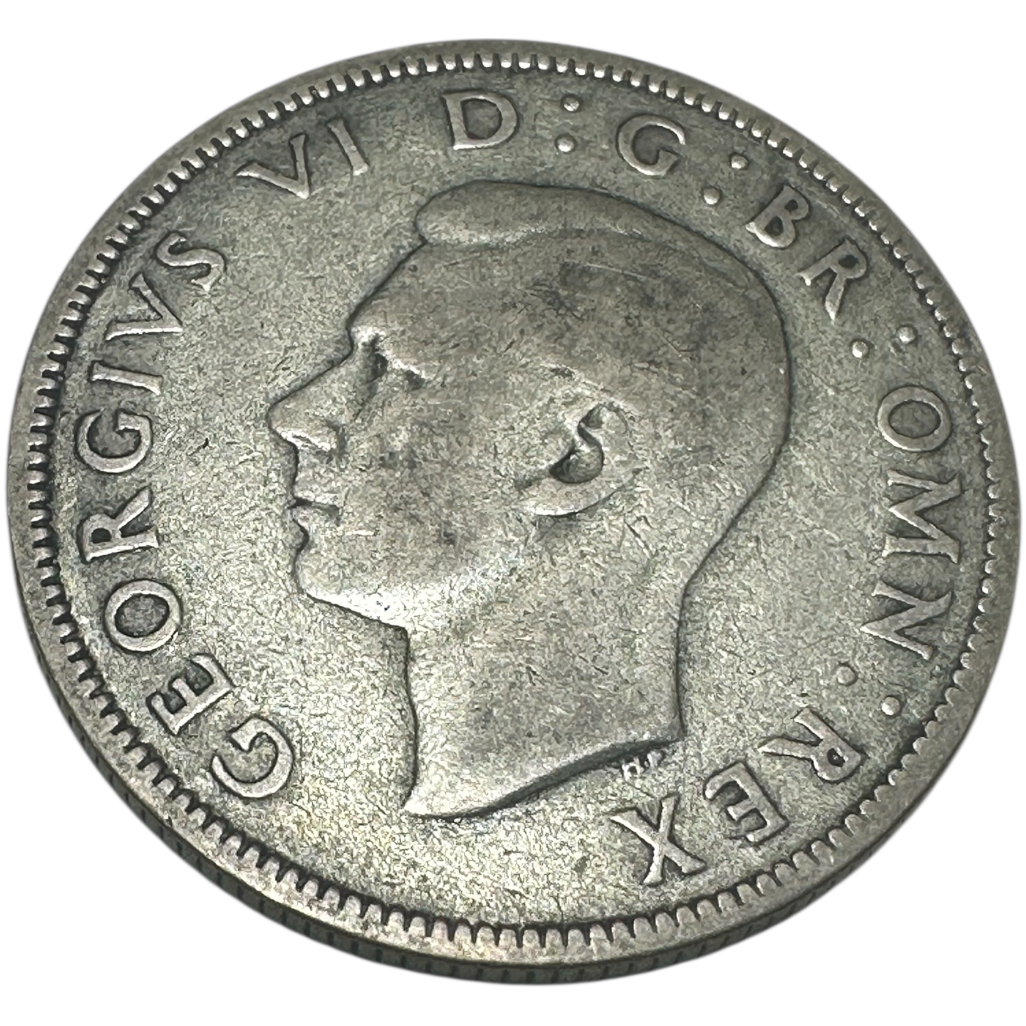 1940 King George VI Silver Florin (Two Shillings) Coin Rose Thistle Shamrock Reverse London Mint