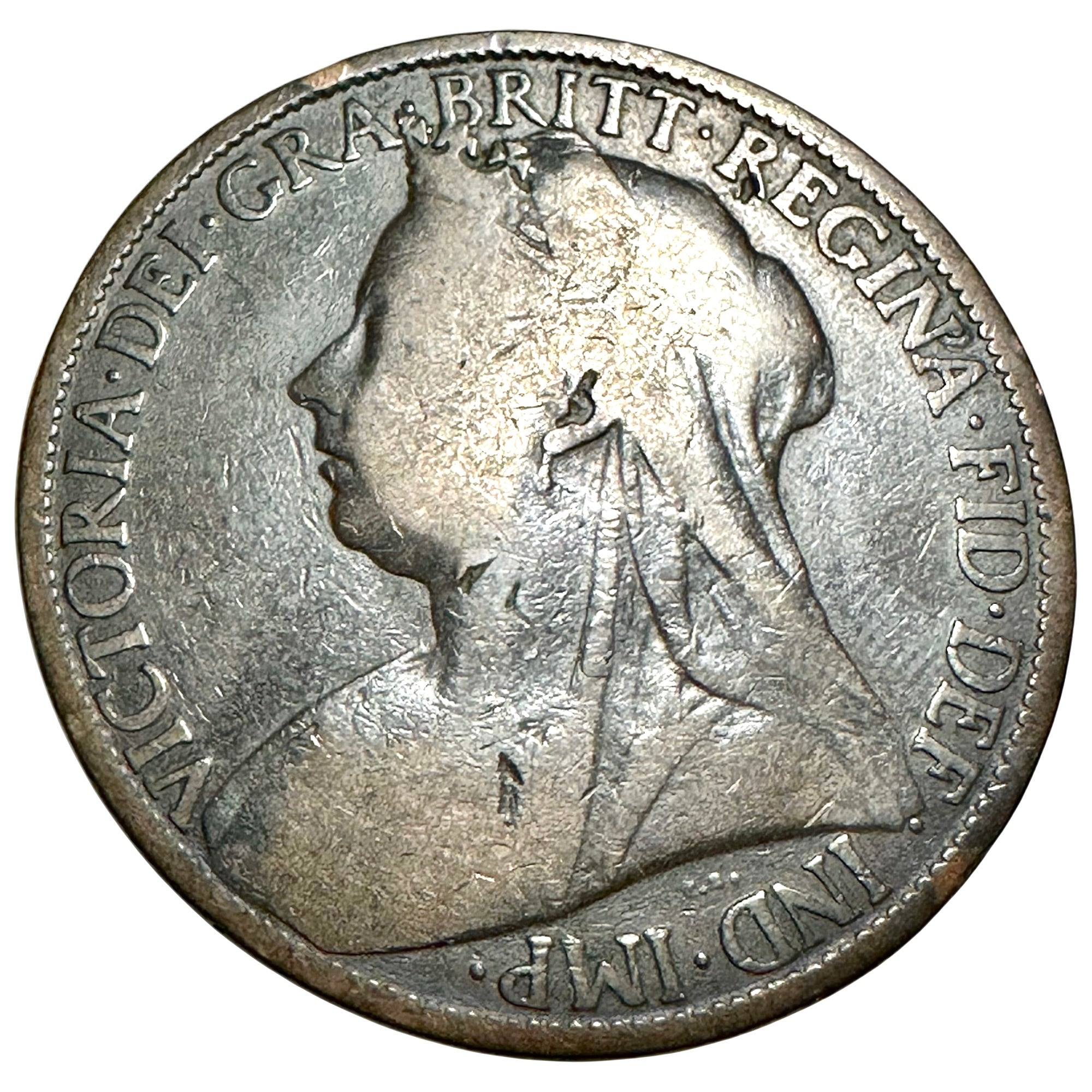 1897 Victorian Veiled Head Penny