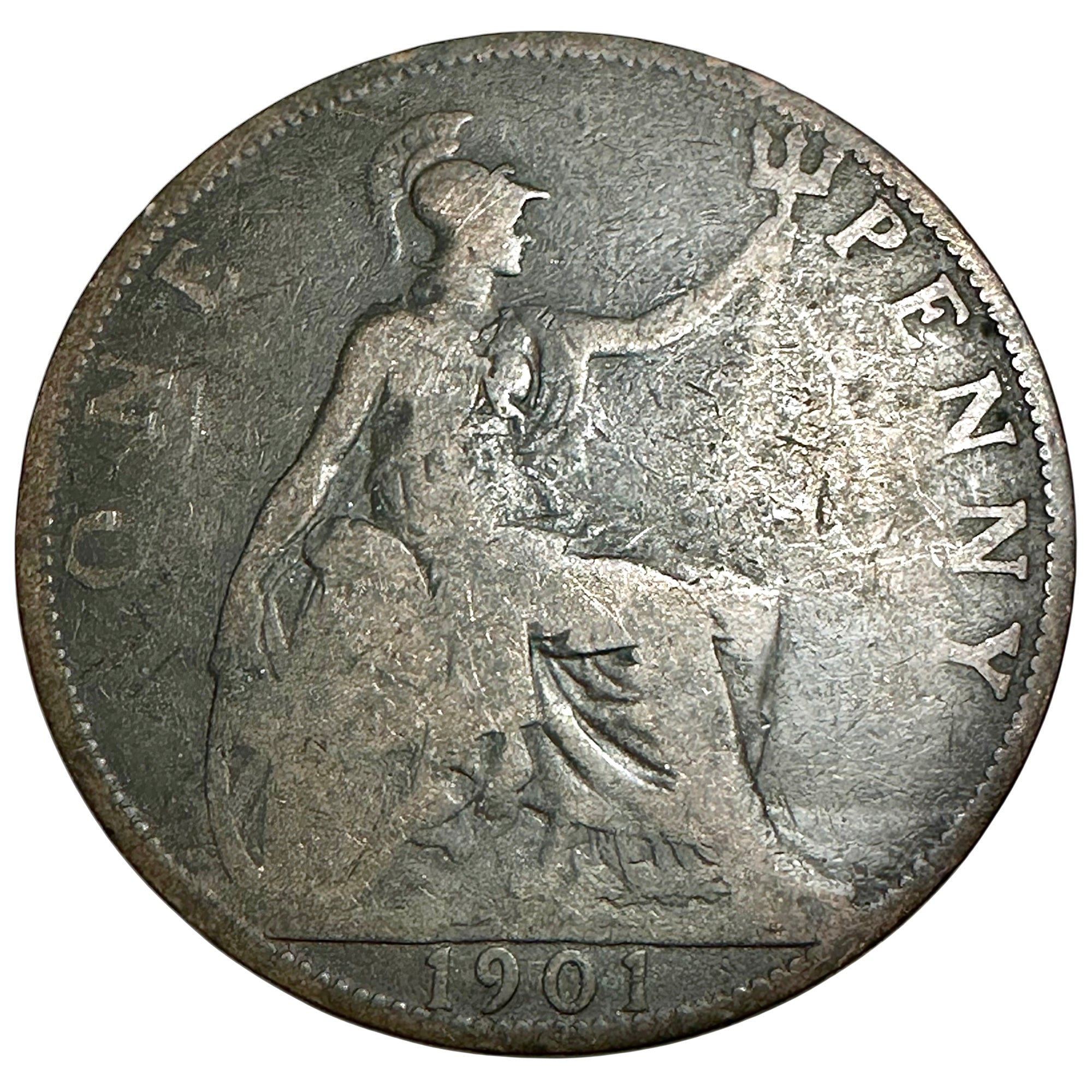 1901 Victorian Veiled Head Penny