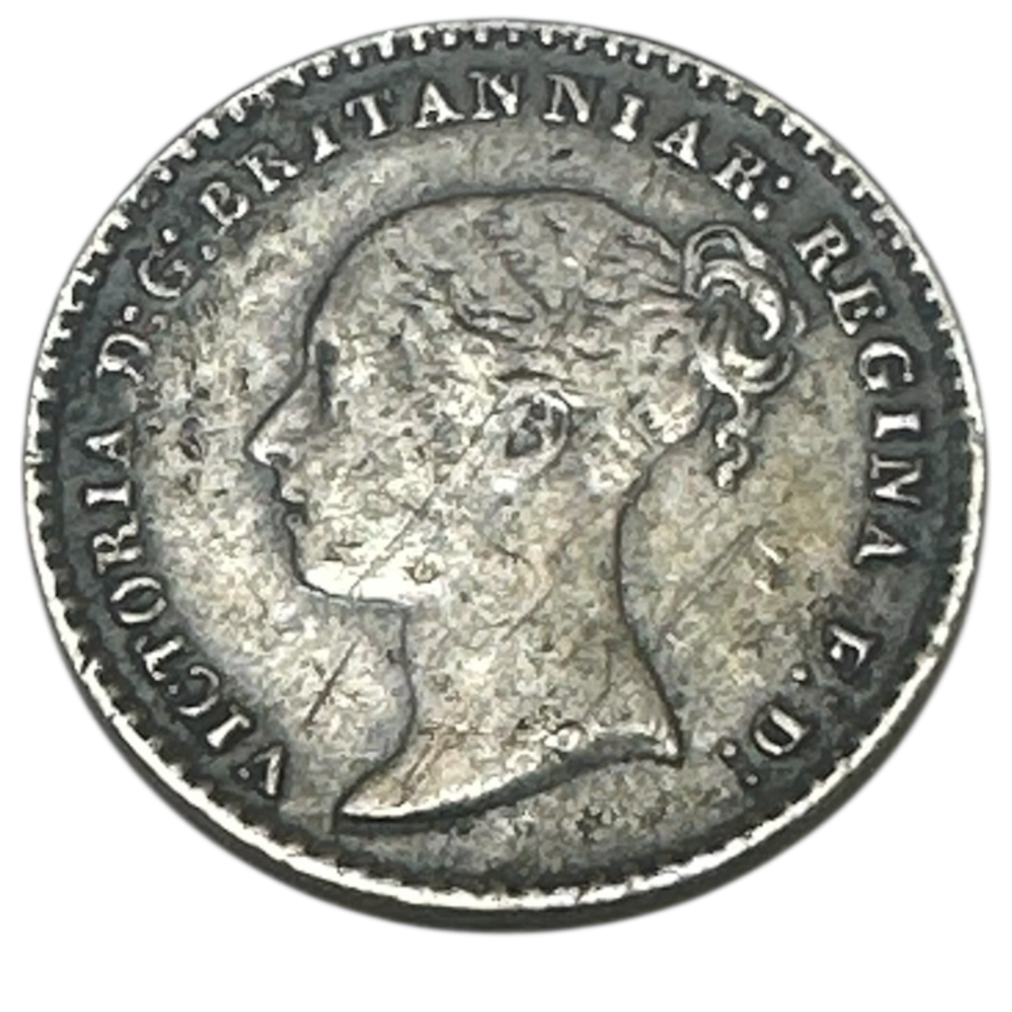 1875 Queen Victoria Silver Maundy One Penny Coin (1d) Young Head Maundy Issue London Mint