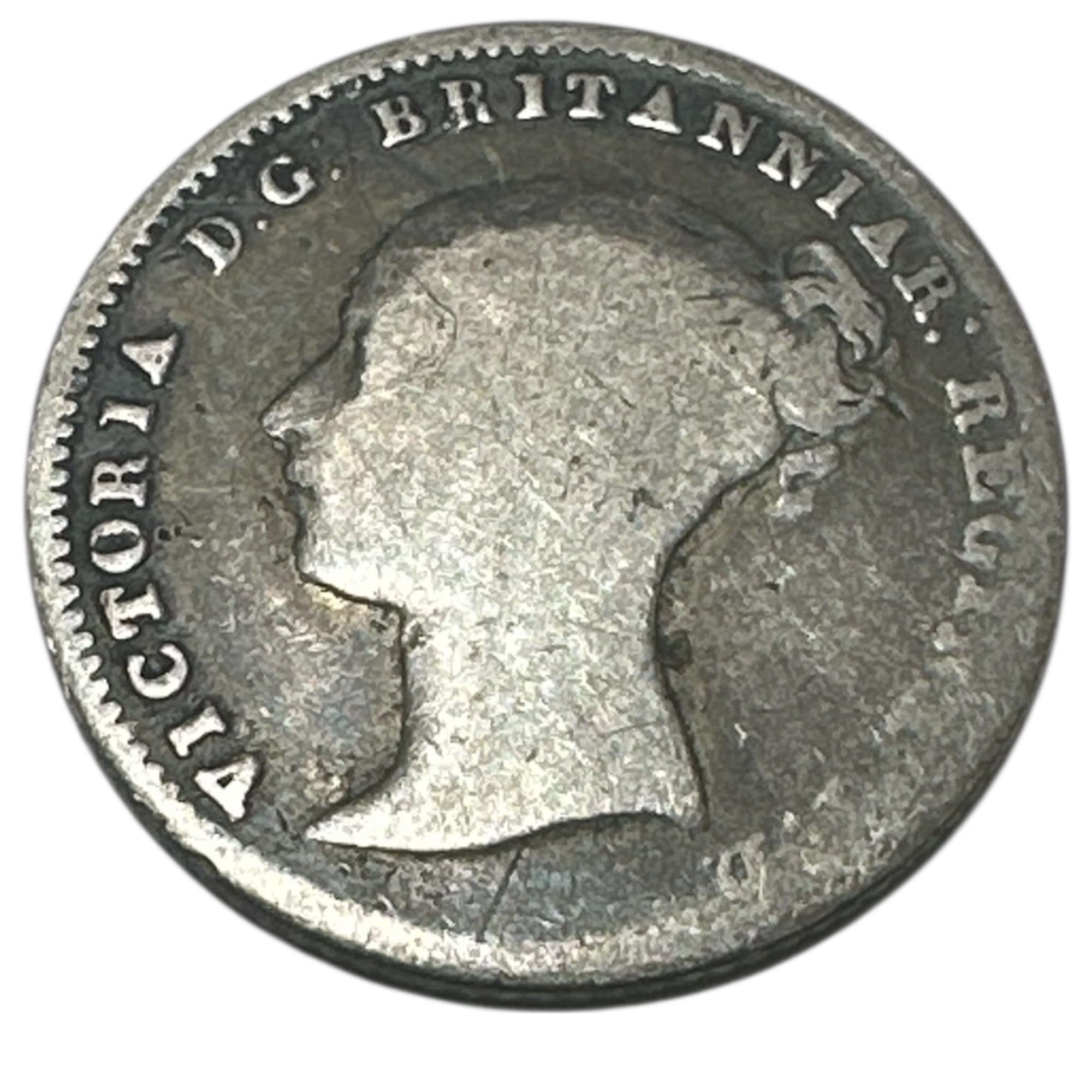 1855 Queen Victoria Silver Groat (Fourpence) Coin Young Head Britannia Reverse London Mint