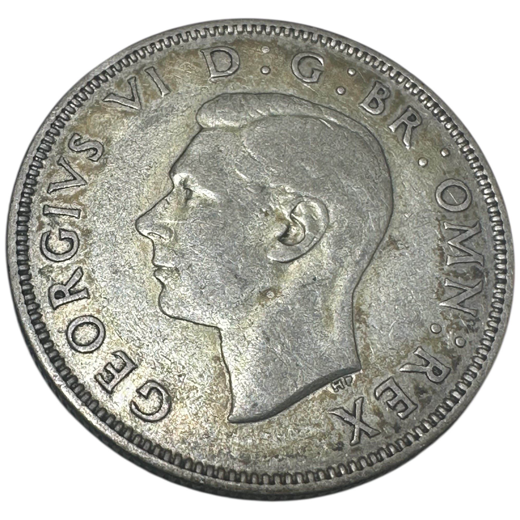 1938 King George VI Silver Florin (Two Shillings) Coin Rose Thistle Shamrock Reverse London Mint