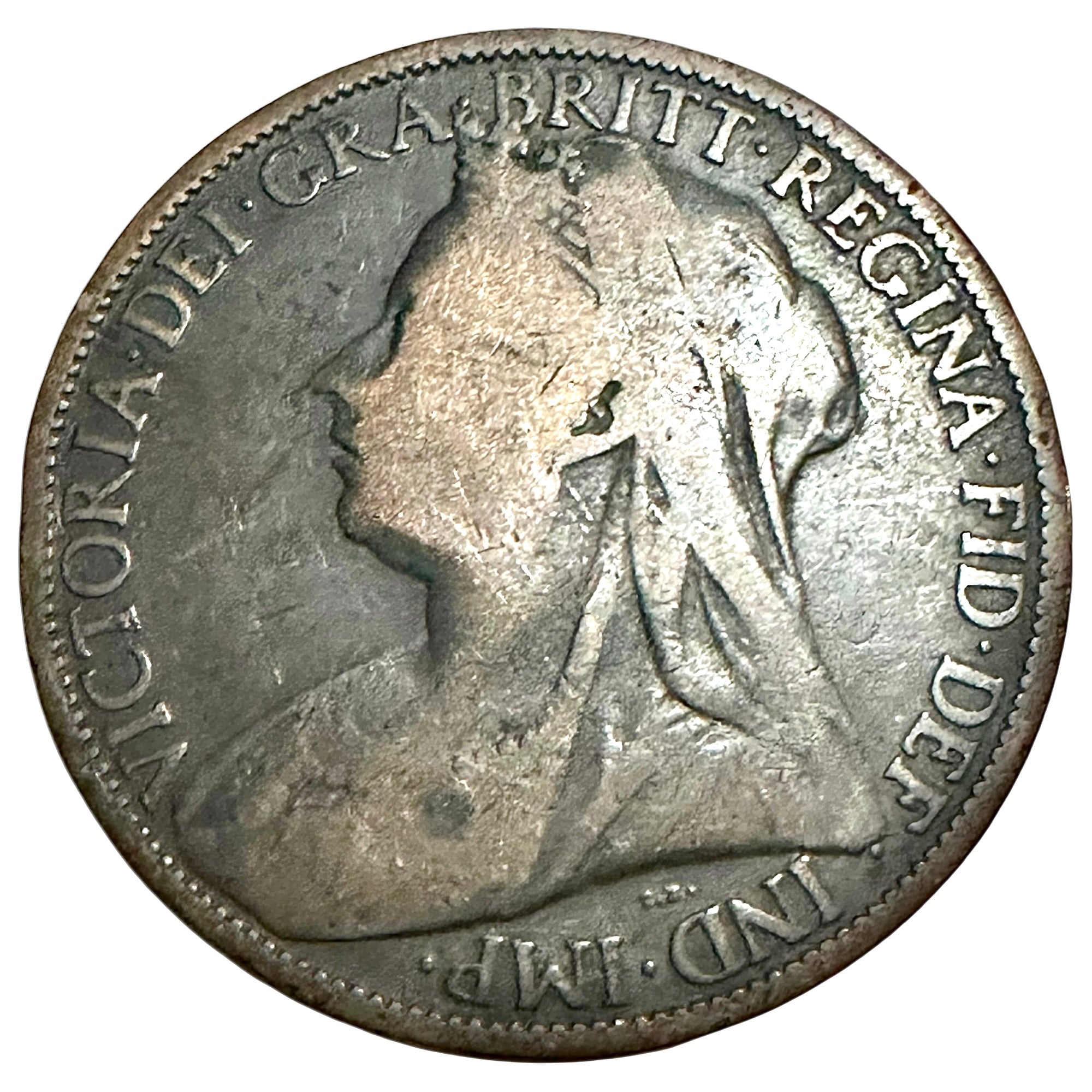 1899 Victorian Veiled Head Penny
